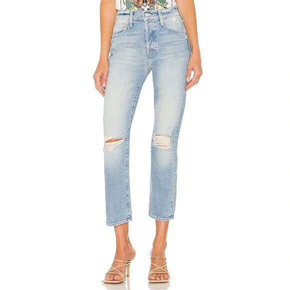 Mother Distressed Denim Jeans The Scrapper Ankle in Bless You Again Size 26 - Picture 1 of 9